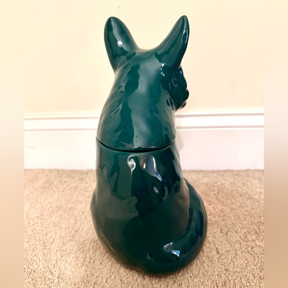 Dark Teal Green Fox Ceramic Cookie Jar - Picture 4 of 9